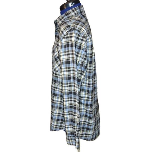 Chaps Surplus Men's Checkered Long Sleeve Button-Down Shirt Blue Medium - Picture 2 of 10